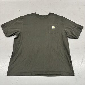 Carhartt Shirt Mens 2XL Green Workwear Pocket Loose Fit Short Sleeve Tee Tagless